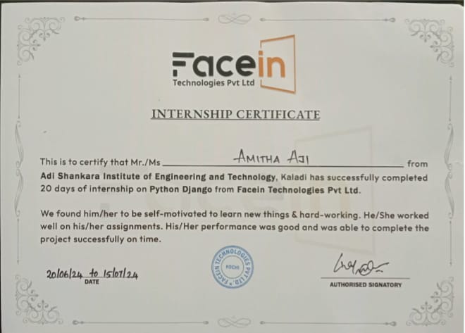 Python Djnago Internship